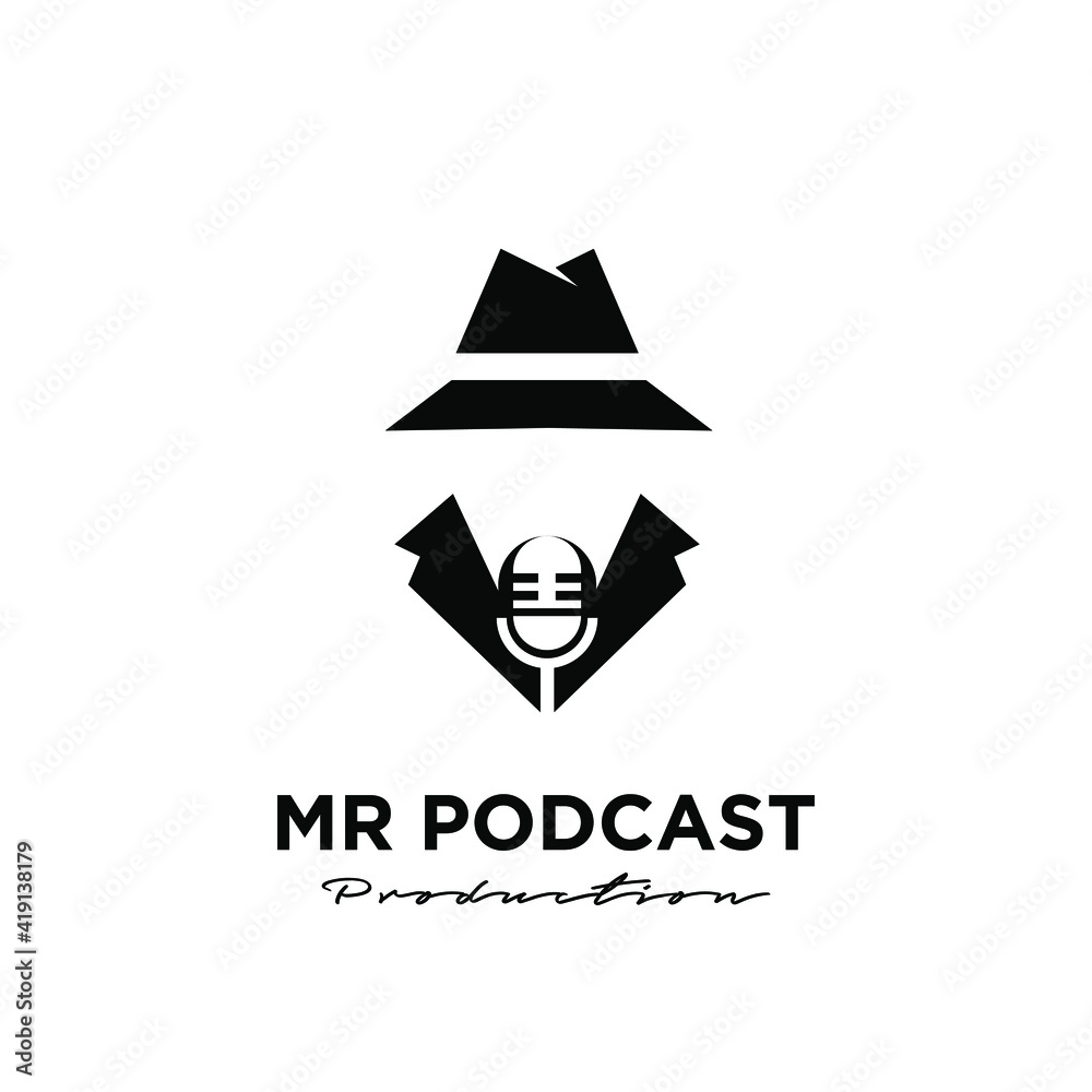 mister gentlemen podcast logo icon design