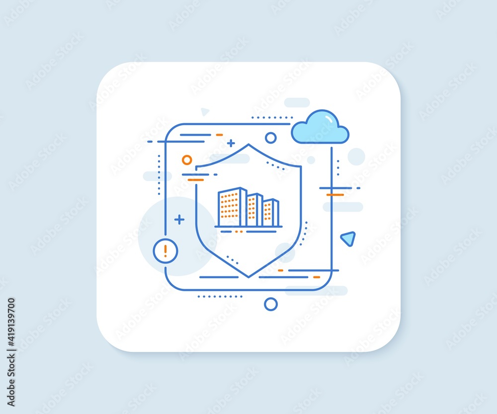 Buildings line icon. Abstract vector button. City architecture sign. Skyscraper building symbol. Buildings line icon. Protect shield concept. Vector Buildings line icon. Abstract vector button. City architecture sign. Skyscraper building symbol. Buildings line icon. Protect shield concept. Vector
