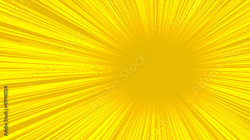 黄色と黄金の集中線-コピースペース