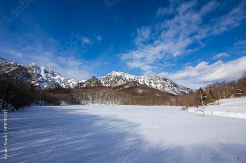 snow covered mountains