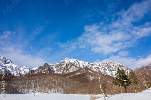 snow covered mountains