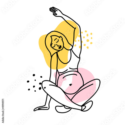 yoga pregnant women concept. Relax, meditation for the expectant mother
