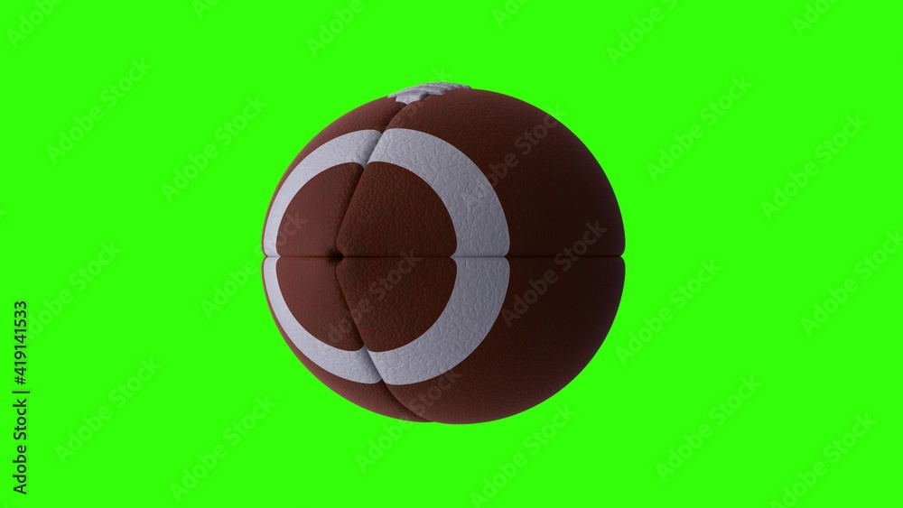 Beautiful Rugby Ball on a green screen - chromakey background, 3d illustration Beautiful Rugby Ball on a green screen - chromakey background, 3d illustration