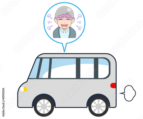 乗り物酔い　高齢男性