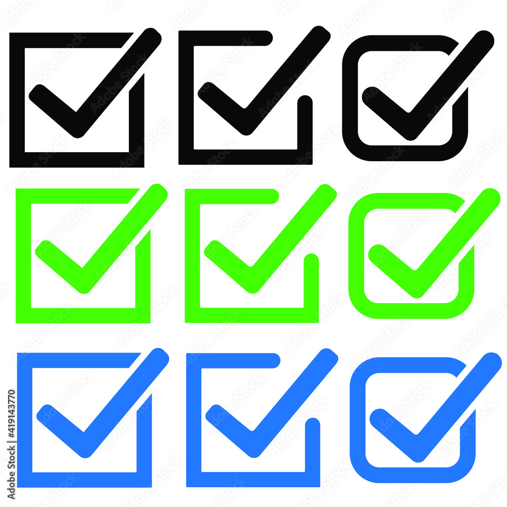 Ok vector icon set. Check mark illustration sign collection. Yes and no symbol. Ok vector icon set. Check mark illustration sign collection. Yes and no symbol.