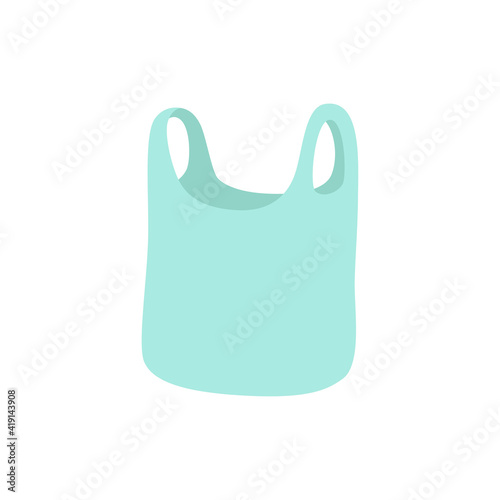 Vector plastic bag insulated on white. Hand-drawn vector illustration in a modern style.