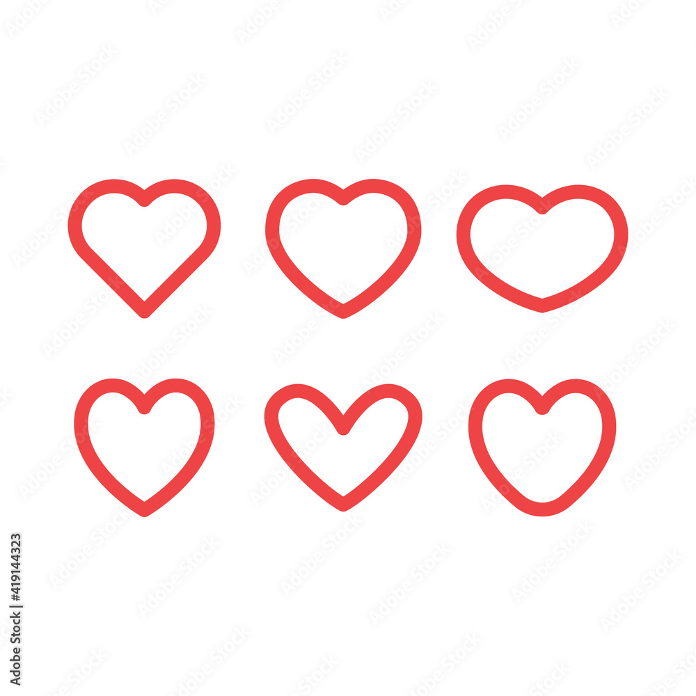 Hearts vector icon collection. Valentine's day romance symbols. Hearts vector icon collection. Valentine's day romance symbols.