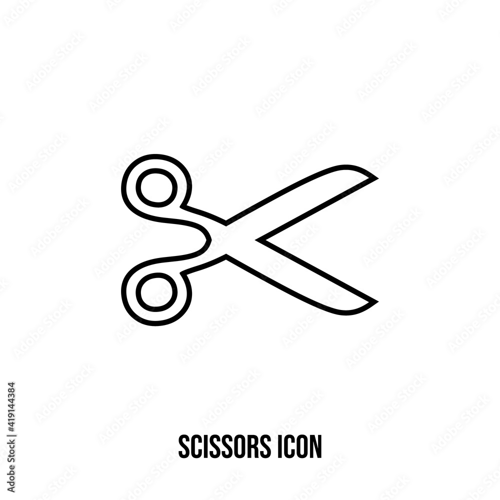 Scissors vector icon. Linear object symbol. Scissors vector icon. Linear object symbol.