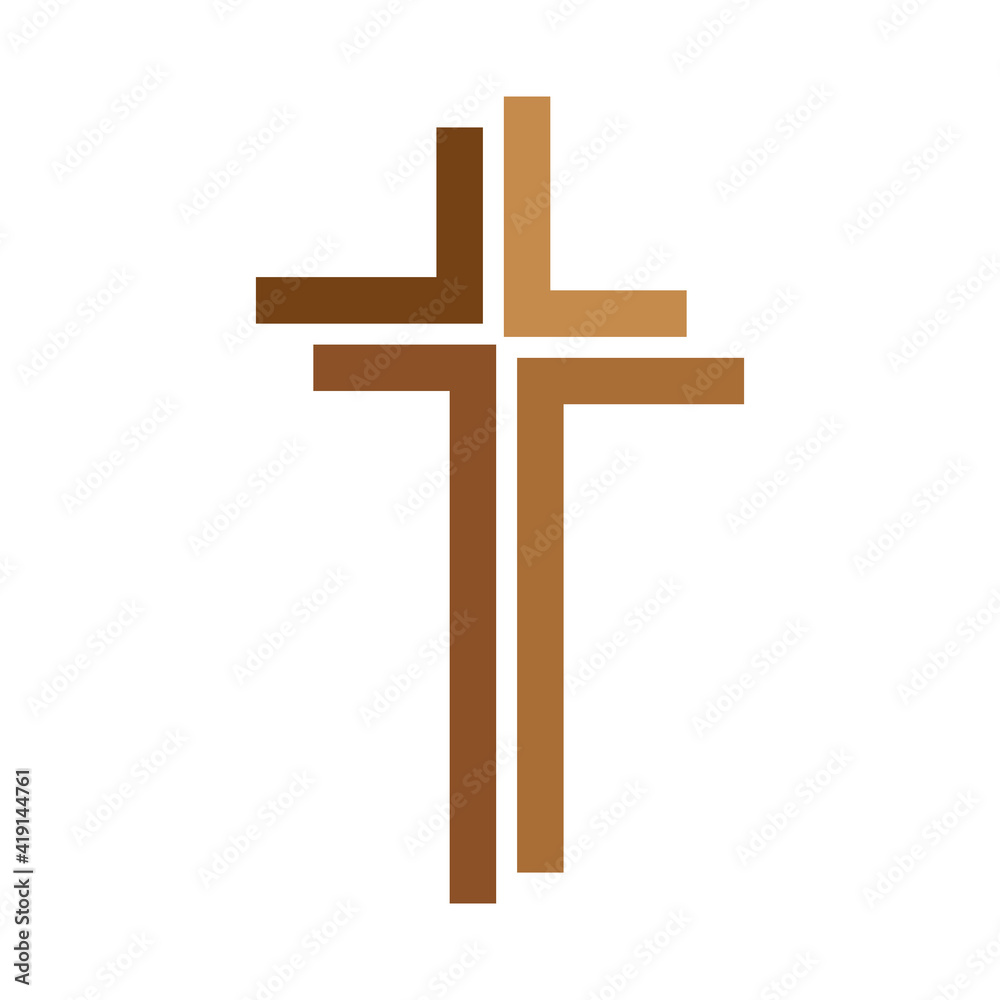 Christian cross icon. Abstract religion symbol. Vector illustration. Christian cross icon. Abstract religion symbol. Vector illustration.