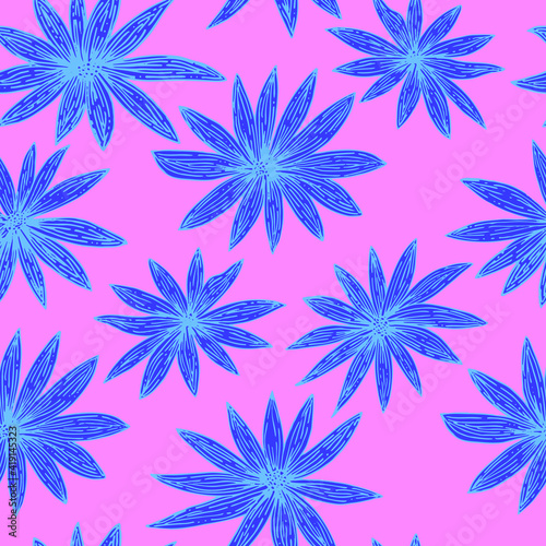 vector seamless pattern flowers background © BormanT