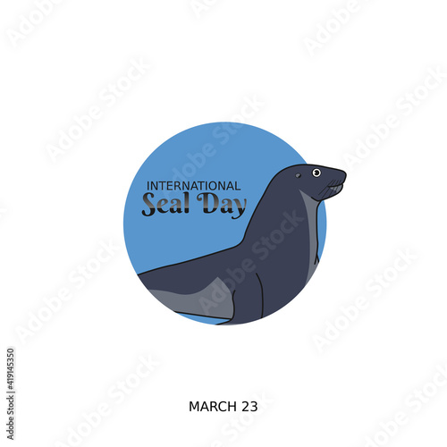 vector graphic of international seal day good for international seal day celebration. flat design. flyer design.flat illustration.