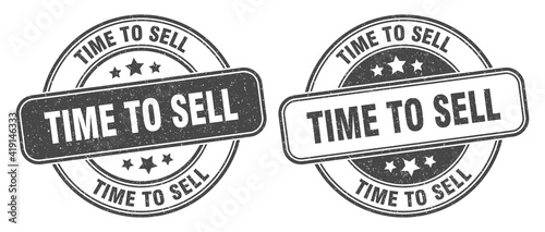 time to sell stamp. time to sell label. round grunge sign