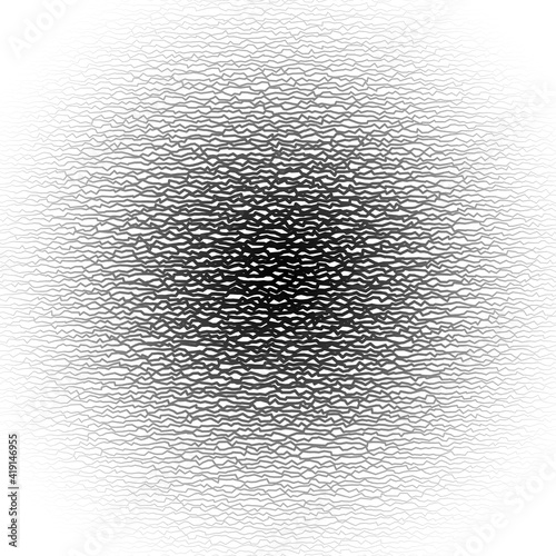 Doodle style jagged lines halftone circle abstract background, gradient illustration