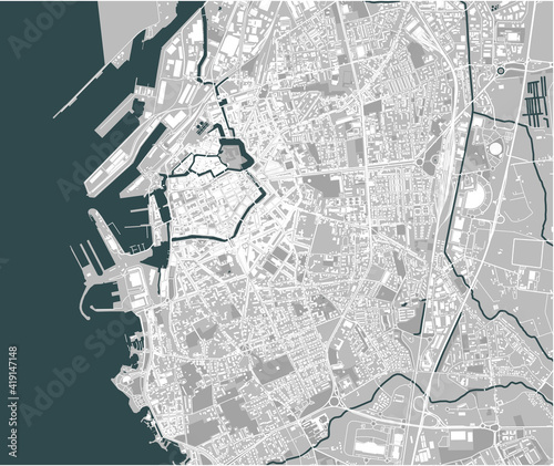 map of the city of Livorno, Tuscany, Italy