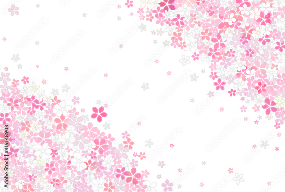 Fototapeta premium 桜の斜めサイドのフレーム2