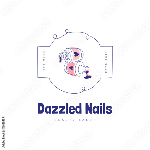 Vector beauty logo template. For business in the industry of beauty, health, personal hygiene. Linear stylized image. Logo of a beauty salon, health industry, makeup artist.