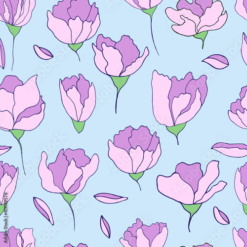 vector seamless pattern flower buds