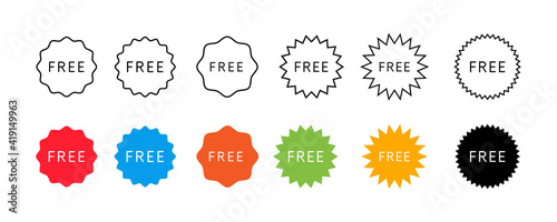Set of Free vector icons. Gift label stickers collection.