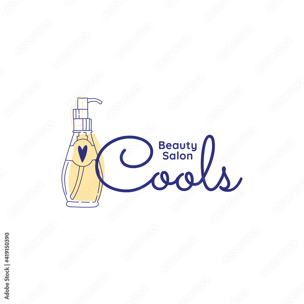 Vector beauty logo template. For business in the industry of beauty, health, personal hygiene. Linear stylized image. Logo of a beauty salon, health industry, makeup artist. Vector beauty logo template. For business in the industry of beauty, health, personal hygiene. Linear stylized image. Logo of a beauty salon, health industry, makeup artist.
