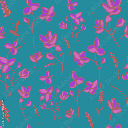 vector seamless pattern small flowers