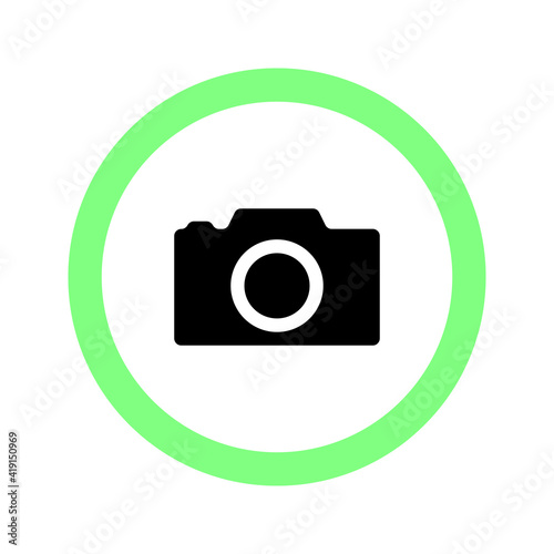 Camera approving icon. Photo area icon. Vector icon for photography. Photo approval sign. Vector illustration.