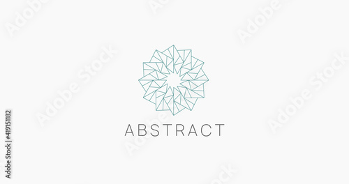 Abstract polygonal linear logo icon sign. Modern Geometric logotype vector design.