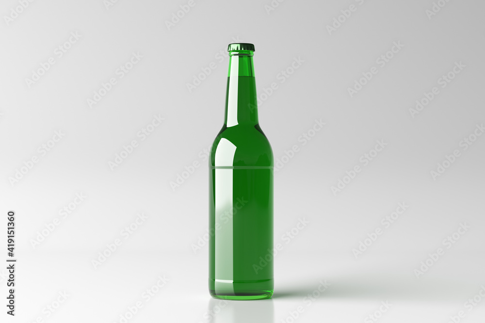 Beer bottle 500ml mock up on white background. Beer bottle 500ml mock up on white background.