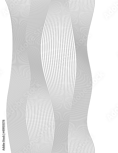 Design elements. Wave of many lines. Abstract vertical wavy stripes on white background isolated. Creative line art. Vector illustration EPS 10. Colourful waves with lines created using Blend Tool
