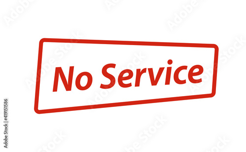 No Service stamp isolated on white background