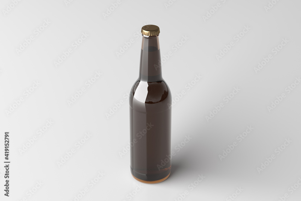 Beer bottle 500ml mock up on white background. Beer bottle 500ml mock up on white background.