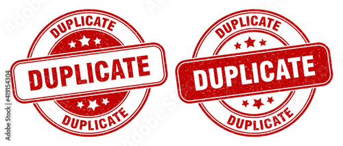 duplicate stamp. duplicate label. round grunge sign