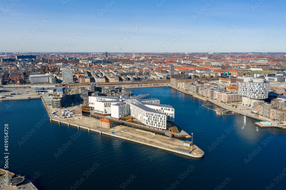 Drone View of UN City in Copenhagen, Denmark Drone View of UN City in Copenhagen, Denmark