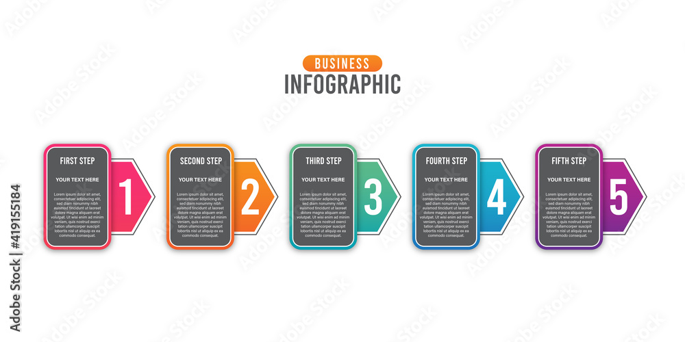 5 steps business infographic template 5 steps business infographic template