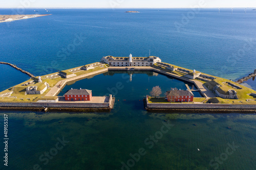 Canvas Print Aerial View of Trekroner Fort in Copenhagen