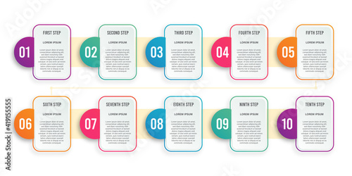 10 steps infographic design template