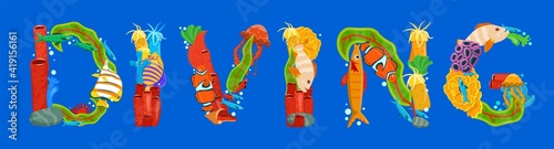 Creative diving lettering