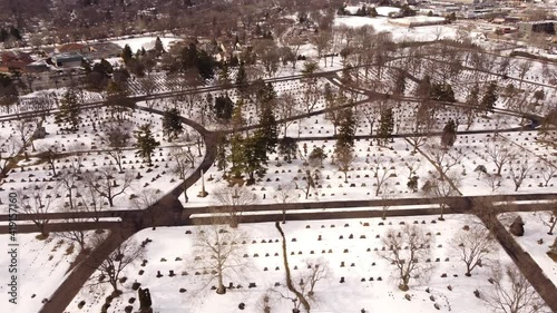 Winter landscape Michigan Clover Hill Cemetery photo