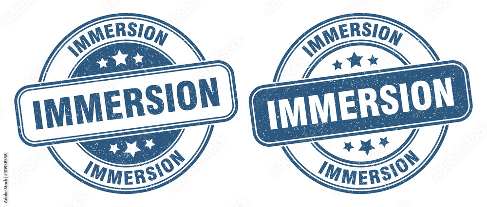 immersion stamp. immersion label. round grunge sign
