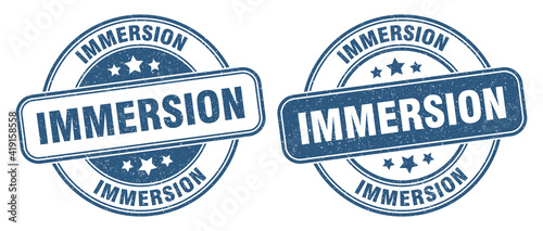 immersion stamp. immersion label. round grunge sign