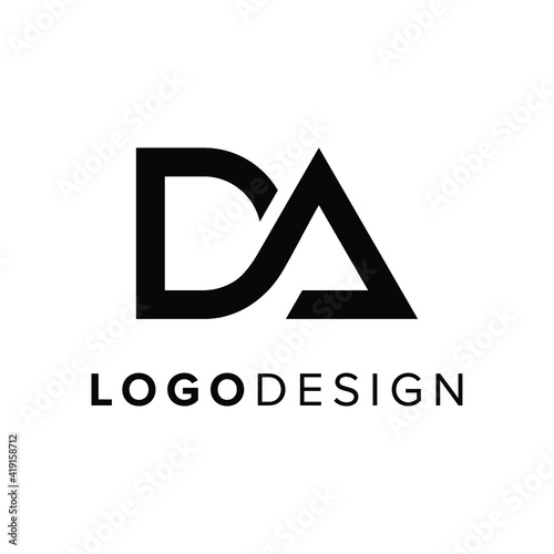 Modern letter DA logo design photo