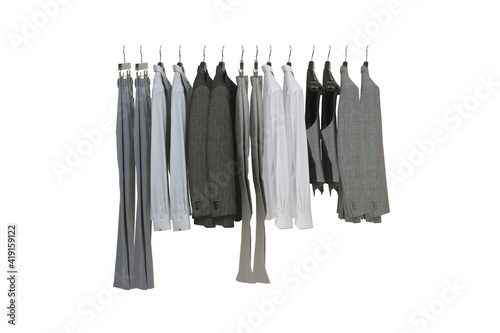 Elegant and trendy men's clothes hangingb