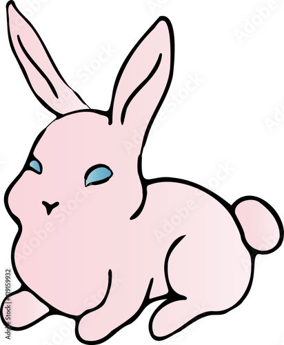 Hand draw vector illustration bunny.EPS. Easter rabbit. Holiday-Event. Realistic cute bunny
