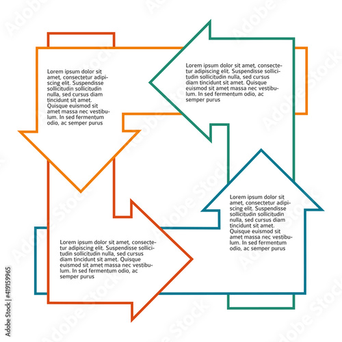 Design elements business presentation template. Vector illustration style infographics / web banners / charts and graphs and tables on white background. EPS 10 photo