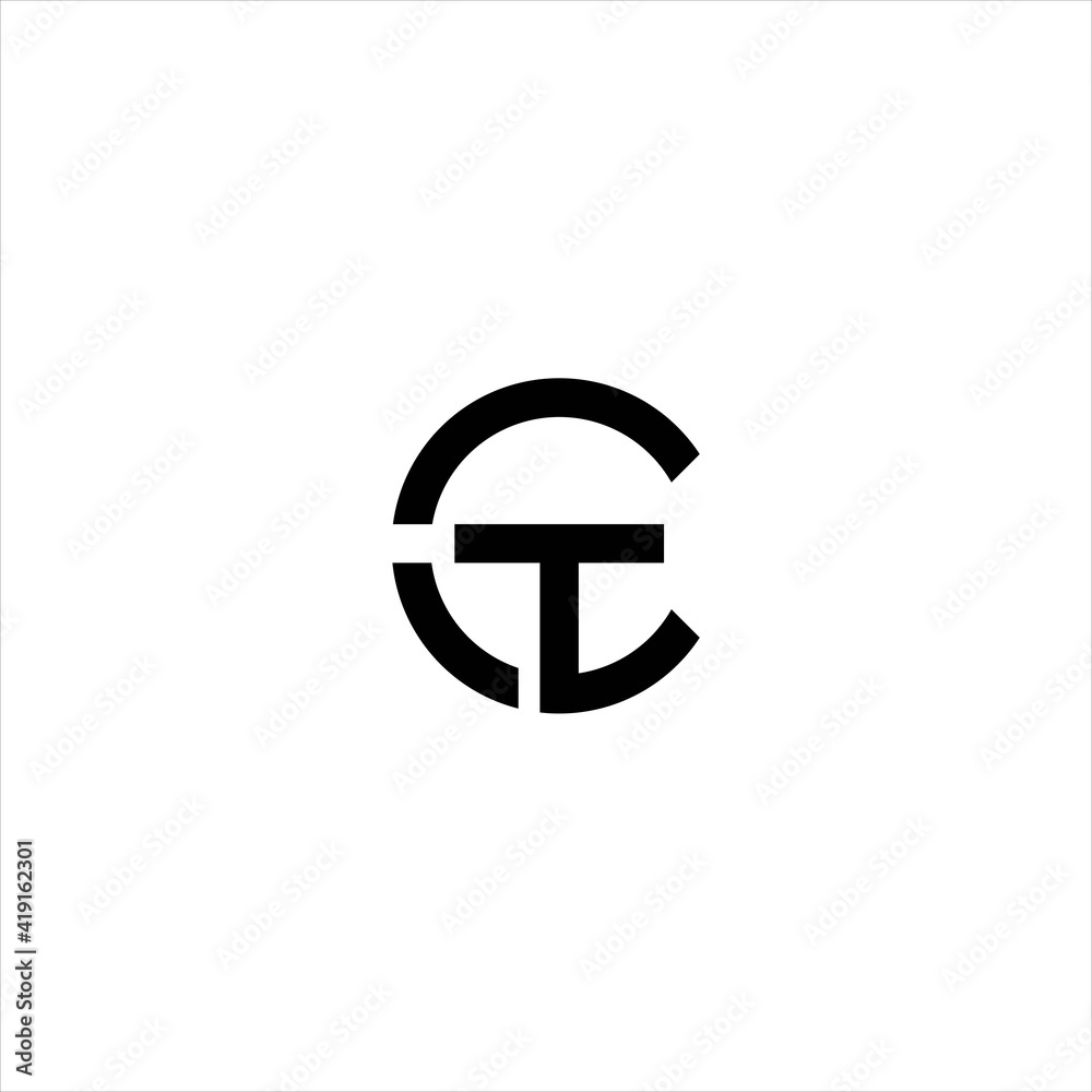 simple monogram letter CT or TC logo design vector simple monogram letter CT or TC logo design vector