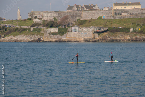 Paddle boarding day out in plymouth sound photo