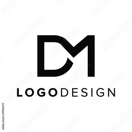 Modern letter DM logo design