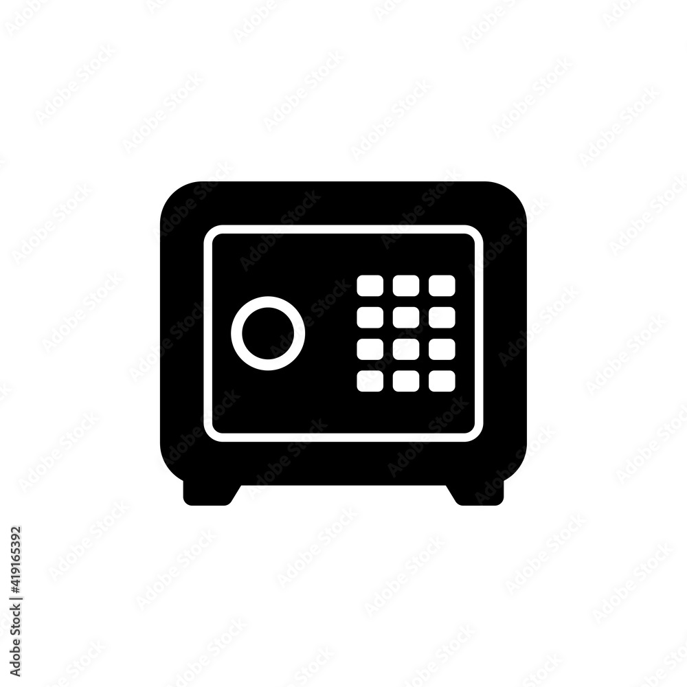Safe icon. Black silhouette. Front view. Vector simple flat graphic illustration. The isolated object on a white background. Isolate. Safe icon. Black silhouette. Front view. Vector simple flat graphic illustration. The isolated object on a white background. Isolate.