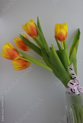 tulips in vase
