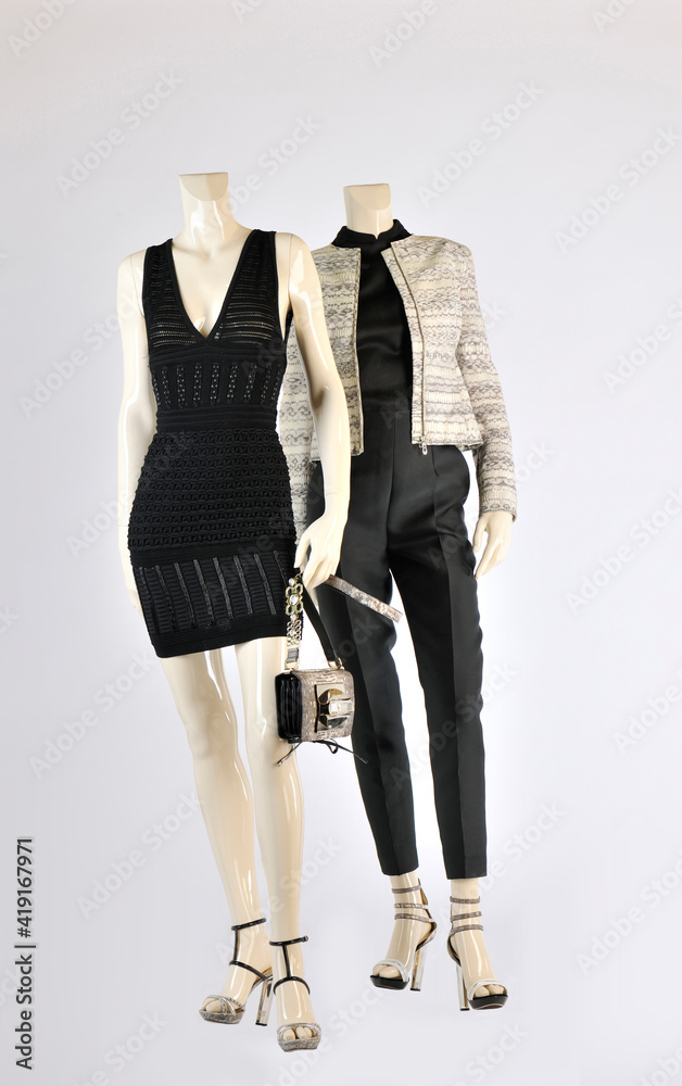 Fashionable spring and summer women clothes. Studio shoot Fashionable spring and summer women clothes. Studio shoot