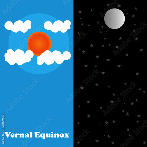 Vernal Equinox day ,Vector Illustration.